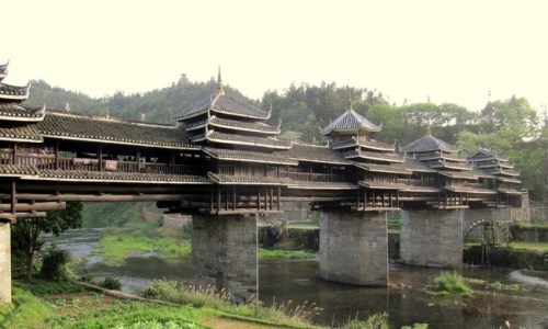 The Wind and Rain Bridge_ Sanjian County, China (500 x 300)