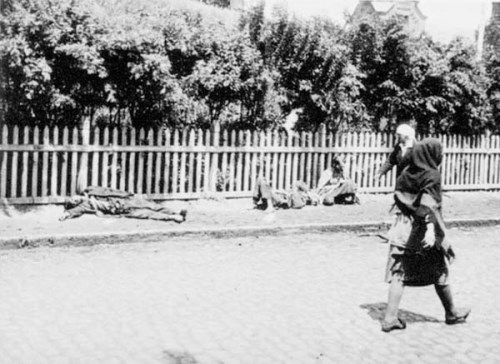 Na fotce je zobrazen ukrajinský hladomor v roce 1933. Tato událost je mnohdy srovnávána s holocaustem, protože při ní zemřelo několik milionů lidí. Toto je Kharkiv v roce 1933.
