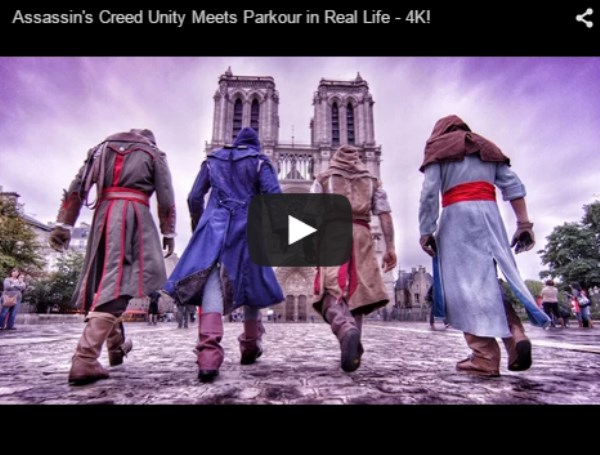 Assassin's Creed Unity Meets Parkour in Real Life - 4K! (600 x 455)