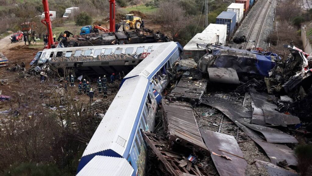 Železniční katastrofa v Řecku, foto: ACHILLEAS CHIRAS PAP/EPA